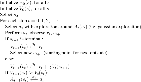 Cacla algorithm